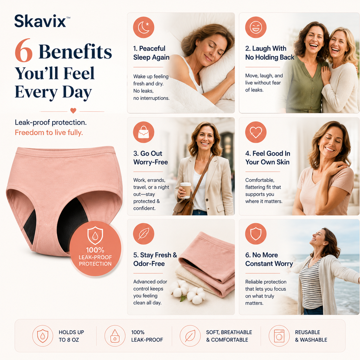 🏥Limited-Time 50% Off |Skavix™ 100% Leak-Proof Underwear